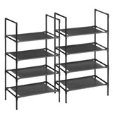 1 x RAW Customer Returns SONGMICS shoe rack with 4 shelves, set of 2, shoe stand, shoe storage, metal frame, shelves made of non-woven fabric, for hallway, bedroom, living room, 45 x 28 x 80 cm, black LSR044B02 - RRP €18.99