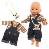 1 x RAW Customer Returns Miunana clothing clothing outfits for baby dolls, doll clothes 35-43 cm, dungarees with shoulder bag - RRP €7.64