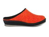 1 x Brand New SCHAWOS women s felt slippers, 2 colors, with footbed, firm sole, non-slip orange yellow 132F , numeric 39  - RRP €44.95