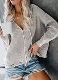 1 x RAW Customer Returns Dokotoo Women s V-Neck Long Sleeve Hoodie Knitted Pullover Sexy Off Shoulder Sweatshirt Long Sleeve Top Loose Sweater Tops Apricot M - RRP €40.33