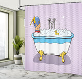 1 x RAW Customer Returns ABAKUHAUS Comic Shower Curtain, Superhero Bubble Bath, Textile Bathroom Decoration Set with Hooks, 70 x 71 , Multicolor - RRP €24.16