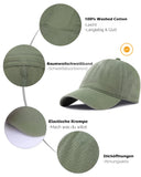 3 x RAW Customer Returns FURTALK Unisex Pure Cotton Vintage Adjustable Baseball Cap, Green-b, L - RRP €64.8