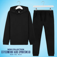 1 x RAW Customer Returns CityComfort Girl s Tracksuit, 2-Piece Set Hoodie and Tracksuit Pants, 100 Cotton Children s Clothing, Gifts for Children Age 3-14 Years Black, 5-6 Years  - RRP €20.99