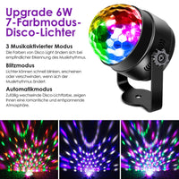 1 x RAW Customer Returns Litake Disco Ball Disco Light, Newest 6W Party Lights DJ Stage Lighting 7 Colors Modes Music Controlled Remote Control LED Patry Lamp for Children Party Halloween Christmas, 2 Pack - RRP €24.19