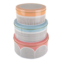 1 x RAW Customer Returns KHI GERMANY EST. 1998 Design tins set of 3 for pastry storage Boho style biscuit tin pastry tin cosmetics hygiene Boho  - RRP €20.06