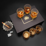 1 x RAW Customer Returns KANARS 6 Pieces Whiskey Glasses, Crystal Cocktail Glass for Scotch, Bourbon, Cognac, Martini, 300 ml, Beautiful Gift - RRP €47.03