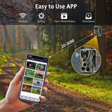 1 x RAW Customer Returns SUNTEKCAM 30MP 4K WiFi Camera Trap with App, WiFi Infrared Camera Traps, 0.2s Trigger Time, Telephone Hunting Camera Photo Sending, with 32GB SD Card - RRP €59.99