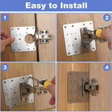 1 x RAW Customer Returns 12 piece hinge repair kit with screws, stainless steel repair piece for side hinge plate, hinge repair plate, cabinet hinge repair plate, hinge repair kit for cabinet, furniture - RRP €11.56