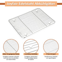 1 x RAW Customer Returns Baking tray with cooling rack, Joyfair stainless steel large oven tray cake tray and cake rack set, 31.6 x 24.5 x 2.5cm, rectangular baking pan and cooling rack for baking roasting cooling, dishwasher safe - RRP €18.0