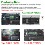 1 x RAW Customer Returns ASUNCELL 68Wh 3HWPP 10X1J Laptop Battery for Dell Latitude 14 5401 5411 15 5501 5511 Precision 3541 3551 Series 3HWPP 03HWPP 10X1J N2NLL 1VY7F 01VY7F 3YNXM 451-BCMN 15.2V 4cell - RRP €46.8