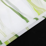 1 x RAW Customer Returns HongYa 1-Pack Voile Curtain Transparent Curtain with Ruffle Tape Wave Print H W 245 140 cm Cream Green - RRP €29.23