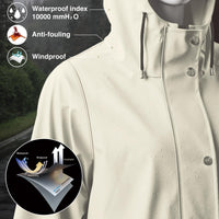 1 x RAW Customer Returns UNIQUEBELLA Upgrade Women s Rain Jacket Waterproof Raincoat Windproof Weatherproof Transition Jacket With Hood Coat Jacket Outdoor - RRP €55.99