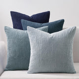 1 x RAW Customer Returns Topfinel cushion cover blue 40x40 set of 4 corduroy cushion covers cushion cover decorative cushion cover sofa cushion decorative cushion decoration for sofa bedroom living room balcony children fluffy  - RRP €22.61