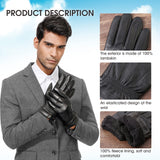 1 x RAW Customer Returns Acdyion Winter Gloves Men s Warm Touch Screen Genuine Leather Gloves Outdoor Driving Warm Official Dress Code Winter Gloves - RRP €24.0