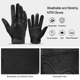 1 x RAW Customer Returns INBIKE MTB Gloves Men Summer Full Finger Cycling Gloves Long Motocross Breathable Touchscreen Non-Slip Cycling Gloves for Cycling Mountain Bike Road Bike Black M - RRP €26.74