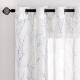 1 x Brand New MIULEE 2 Units Living Room Curtains Bedroom Curtains Modern Translucent Curtain for Window Branches Curtains with Eyelets for Living Room Bedroom Room 140x225cm Blue - RRP €24.48