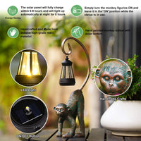 1 x RAW Customer Returns Yeomoo monkey garden figures with solar lamps for outdoor garden MONKEY figures with solar fairy lights living room waterproof garden gifts for men women balcony terrace copper - RRP €40.33