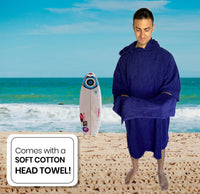 1 x RAW Customer Returns ALLEN MATE Adult Hooded Towel Poncho Terry Cotton Wrap Robe for Beach, Swimming, Surfing, Bathing, Water Sports, Indoor and Outdoor Activities - RRP €37.99