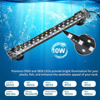 1 x RAW Customer Returns hygger 24 7 Mode Underwater Aquarium LED Light, Full Spectrum Hidden Fish Tank Light with 3-Row Beads 7 Colors Auto On Off Sunrise-Daylight-Moonlight, Adjustable Timer Brightness 10W  - RRP €26.21