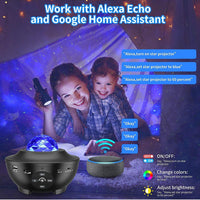 1 x RAW Customer Returns Star Projector Lamp, Kids Night Light with 10 Arbitrary Switching Modes, LED Projector Light with Remote Control, Timer, Speaker, Bluetooth, Gift for Adults, Kids Black  - RRP €38.87