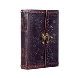 1 x RAW Customer Returns Indra Leather Medium Leather Journal Embossed Stitched with Closure - 110 - 160mm - RRP €29.5