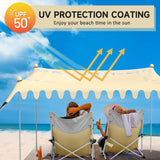 1 x RAW Customer Returns VILLEY sun tent 3m x 3.3m Lycra beach tent blue, UV protection UPF50 sun protection beach 6 person tent, parasol beach with sandbag and 4 support rods for picnic, fishing, sun protection - RRP €47.44