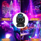 1 x RAW Customer Returns 120W Moving Head LED Party Light Beam Stage Light DMX Light Effect 16 18 Channels Light Sound Activated Disco Light RGBW Rotating Gobos Spotlight for DJ Disco Bar Club Party Stage Light - RRP €125.03