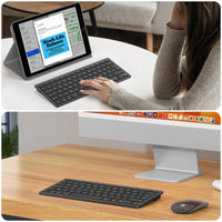 1 x RAW Customer Returns Emetok German Bluetooth keyboard, ultra-thin QWERTZ compatible with iPad 10.2 9.7, iPad Pro 11 iPad Pro 12.9, iPad Air iPad Mini iPhone, stable connection, black - RRP €21.99