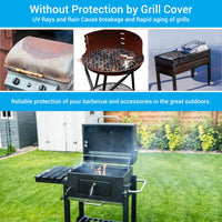 1 x RAW Customer Returns Grill cover weatherproof 105x50x103cm 600D Oxford with adjustable buckles, drastring, windproof, BBQ cover, anti-UV grill cover grill - RRP €20.56