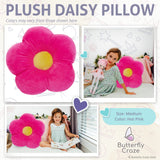 1 x Brand New Butterfly Craze Daisy Lounge Flower Pillow - Medium 20 Inches Cozy Stylish Floor Cushion, Perfect Seating Solution for Teens Kids, Machine Washable Aesthetic Decor, Plush Microfiber, Hot Pink - RRP €33.4