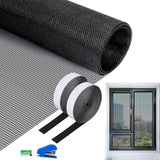 1 x RAW Customer Returns 120 X 250 CM fly screen window roll, fly screen sold by the meter can be cut to size, insect protection window without drilling for windows, balcony doors black - RRP €15.0