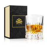 1 x RAW Customer Returns KANARS Hand Cut Crystal Whisky Glasses, Whiskey Tumblers in Presentation Box, Unique Anniversary Birthday Gift Ideas for Dad Grandpa Boyfriend Husband, 270 ml - RRP €50.16