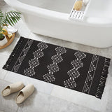 1 x RAW Customer Returns LINROMIA Carpet Runner Hallway 60x180 cm, Boho Black White Long Kitchen Runner Washable Cotton Carpet with Handwoven Tassels for Entrance Area Kitchen Living Room Bedroom Bathroom - RRP €32.71