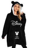 1 x RAW Customer Returns Disney Oversized Hoodie Women s Hoodie Blanket Girls Teens Men Black  - RRP €37.3