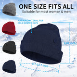 1 x Brand New COCASES Men s Beanie Unisex Winter Hat for Men and Women with 2 Buttons Dark Blue - RRP €22.8