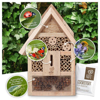 1 x RAW Customer Returns wildtier herz Help nature now - Insect hotel - Large untreated including attractant, insect house made of screwed wood for bees, ladybirds butterflies, bee hotel - RRP €30.24