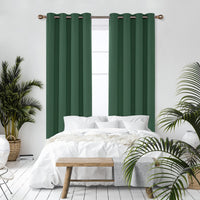 1 x RAW Customer Returns Deconovo Blackout Curtain Eyelet Blackout Curtain Thermal Curtain Opaque Children s Room, 242 x 132 cm Height x Width , Forest Green, Set of 2 - RRP €41.95