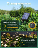 1 x RAW Customer Returns HomaVida Firefly Solar Garden Lights Outdoor Garden with Remote Control, Firefly Solar Lamps with 8 Modes, Pack of 4, Waterproof Outdoor Lamp for Footpath, Yard, Balcony, Garden Decoration, Warm White - RRP €23.94