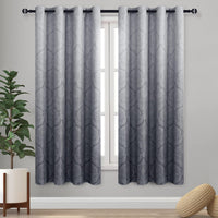 1 x RAW Customer Returns DWCN Ombre Opaque Curtains for Bedroom - Damask Patterned Energy Saving Eyelet Curtains for Living Room, Pack of 2 Gradient Curtains, 200 x 140 cm H x W , Grey - RRP €40.33