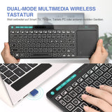 1 x RAW Customer Returns Rii Bluetooth keyboard with touchpad Bluetooth 5.0 2.4G Wireless , mini keyboard illuminated with 2 LED backlight German layout, black  - RRP €28.22