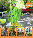 1 x RAW Customer Returns WAWSAM Video Game Rain Jacket Reusable Lightweight Rain Poncho for Kids Boys Go Win Level Up Waterproof Green Raincoat with Hood and Pouch Pocket - RRP €20.16