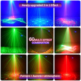 1 x RAW Customer Returns Disco light party light, party decoration disco light, DJ light music controlled with remote control USB 61 different patterns disco ball for karaoke family reunion wedding kids birthday - RRP €35.99