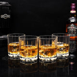 6 x Brand New KANARS Whiskey Glasses Set, Lead-Free Crystal Whiskey Glass, Unique Gift Ideas for Dad Boyfriend Husband Grandpa, Stylish Gift Box, Set of 4, 300 ml - RRP €155.94