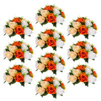 1 x Brand New Sziqiqi Orange Fake Flowers for Fall Decoration Kissing Flower Balls for Wedding Centerpieces Tables Flower Centerpiece Arrangement for Party Festival - RRP €59.98