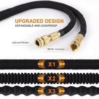 1 x RAW Customer Returns Yofidra Garden Water Hose 30 meters, Extendable Garden Hose 3 4 and 1 2 with 10 Jets, Copper Aluminium, 3450d Fabric, Garden Hose for Gardening, Car Washing, Cleaning - RRP €49.99