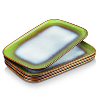 1 x RAW Customer Returns vancasso serving plates, STAR plate set for 4 people, stoneware tableware serving plate is dishwasher and microwave safe, dinner plate, cake plate, dessert plate, breakfast plate, blue-green - RRP €35.99