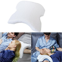 1 x RAW Customer Returns MINGZE Multifunctional memory foam pillow, neck pillow, foam, bow U-shaped neck pillow, slow rebound sleeping pillow, rebound pressure pillow, ice silk pillow for protecting the hand and neck, left arm - RRP €29.78