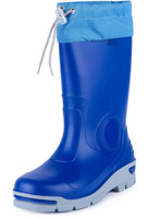 1 x RAW Customer Returns Ladeheid rubber boots for children with lacing High rain boots for boys and girls Comfortable, non-slip and lightweight rain shoes for all seasons LARB014 cornflower, 27 28 EU  - RRP €25.2