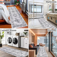 1 x RAW Customer Returns SHACOS Carpet Runner Hallway Non-Slip Washable 60x180 cm Corridor Carpet Hallway Runner Boho Soft Carpet Runner Hallway Gray Vintage Hallway Runner Carpet for Living Room, Kitchen, Bedroom - RRP €28.99