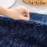 1 x RAW Customer Returns MIULEE Carpet Bath Mat Bathroom Carpet Bed Rug Non-Slip Bath Rug Bath Mat Absorbent Shower Rug Washable Doormat for Living Room Bedroom Bathroom 50x80 cm Dark Blue - RRP €22.99